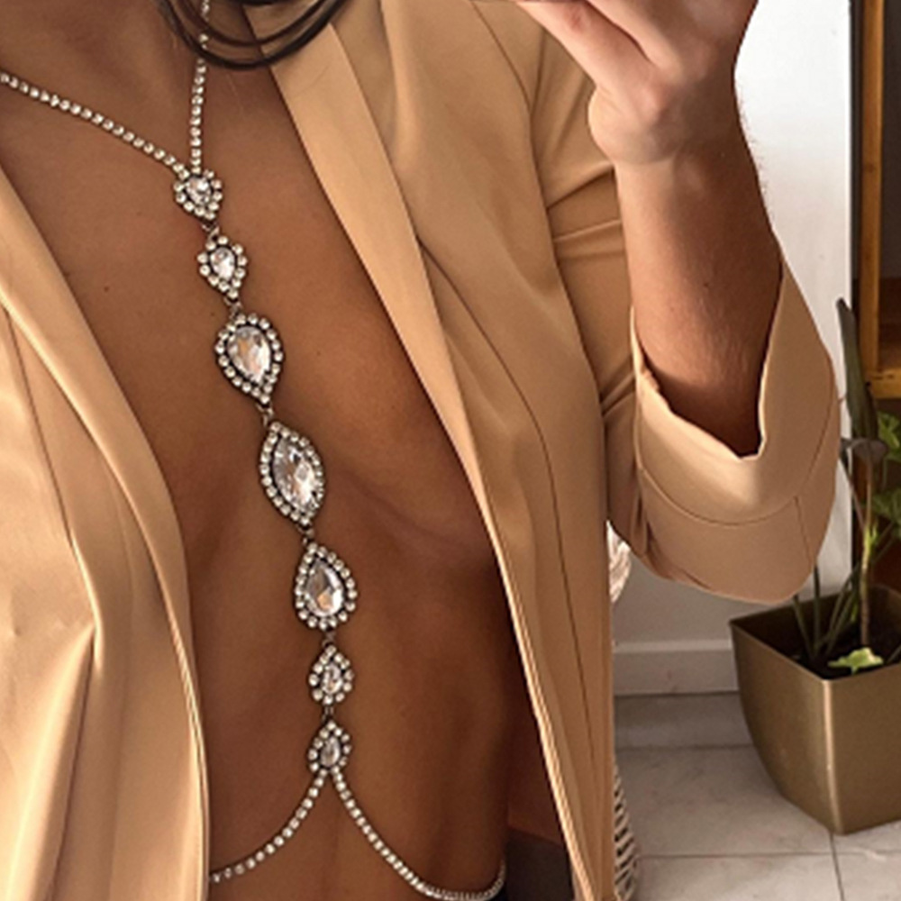Body Jewelry Retainers - Rantai dada kalung tetesan air seksi