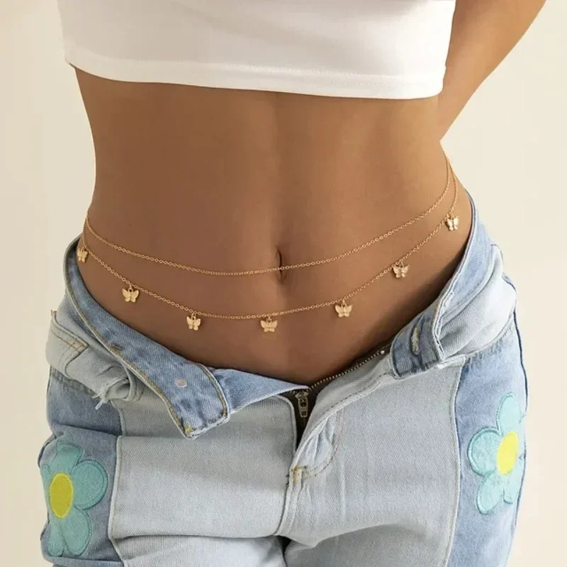 Body Jewelry For You - Baru Charm seksi dua lapisan rantai