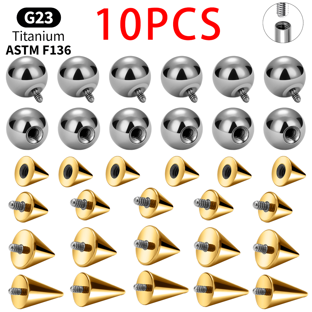 Body Jewelry Replacement Ball - Pengganti Cone Bola Titanium 10pcs Lot