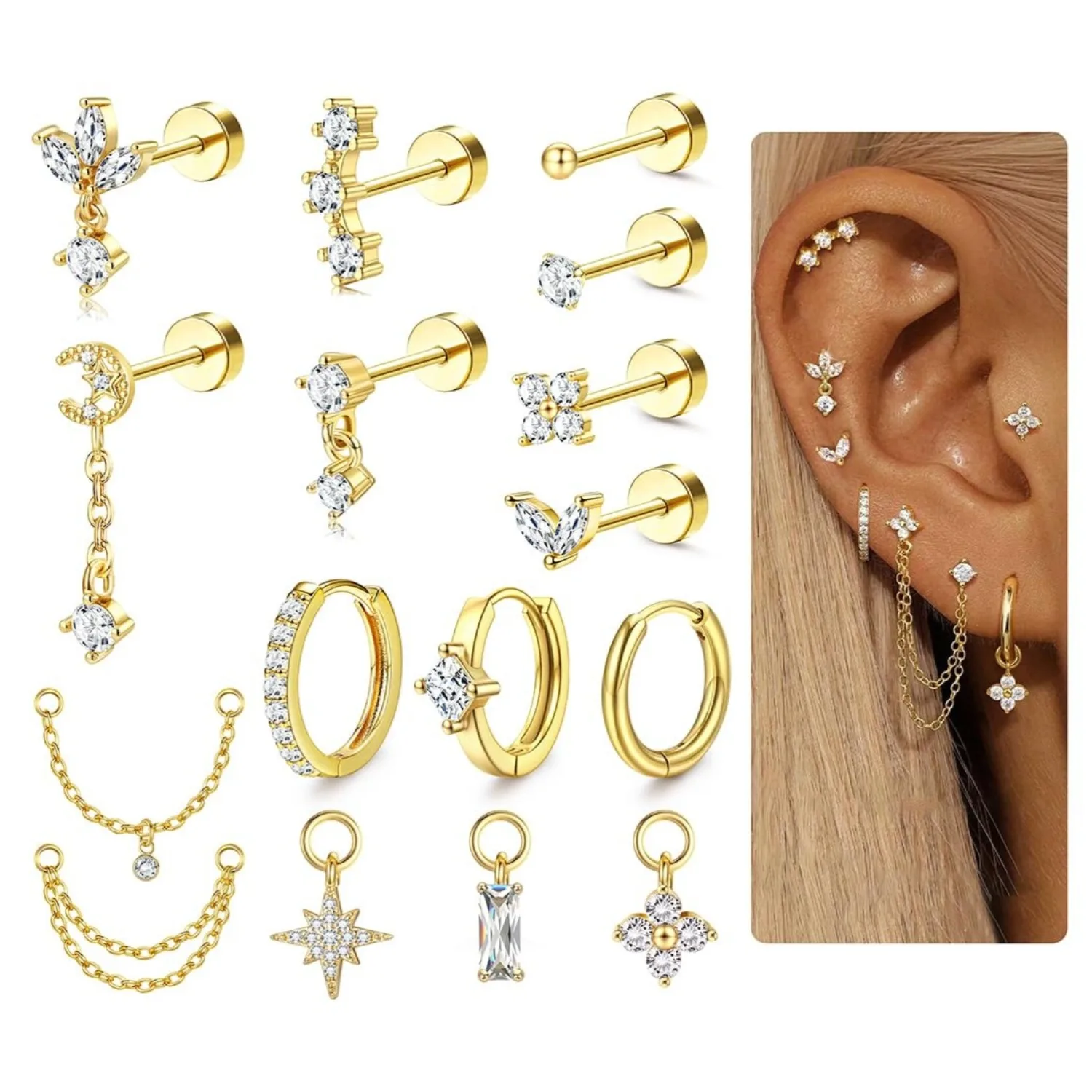 Body Jewelry Surgical Steel - Anting Tulang Rawan 16 Gauge untuk