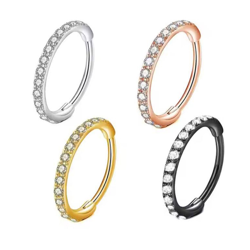 Cincin Hidung CZ Bening 16G, C - Body Jewelry Surgical Steel ulasan dan harga