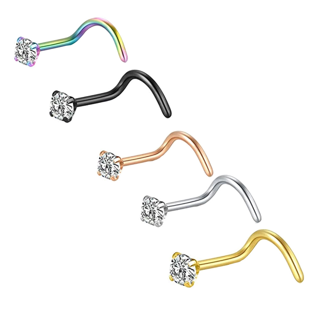 20G Anting Hidung Studs 316L B - Body Jewelry Surgical Steel ulasan dan harga